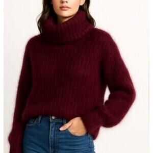 Thakoom Turtleneck Sweater Burgundy NWT